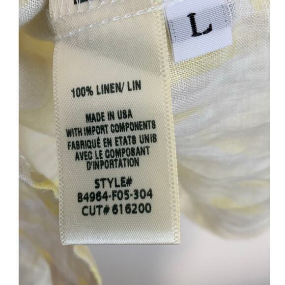 Bella Dahl Linen Printed Button Down - Layered‎ Spots Print In Yellow - Picture 4 of 7